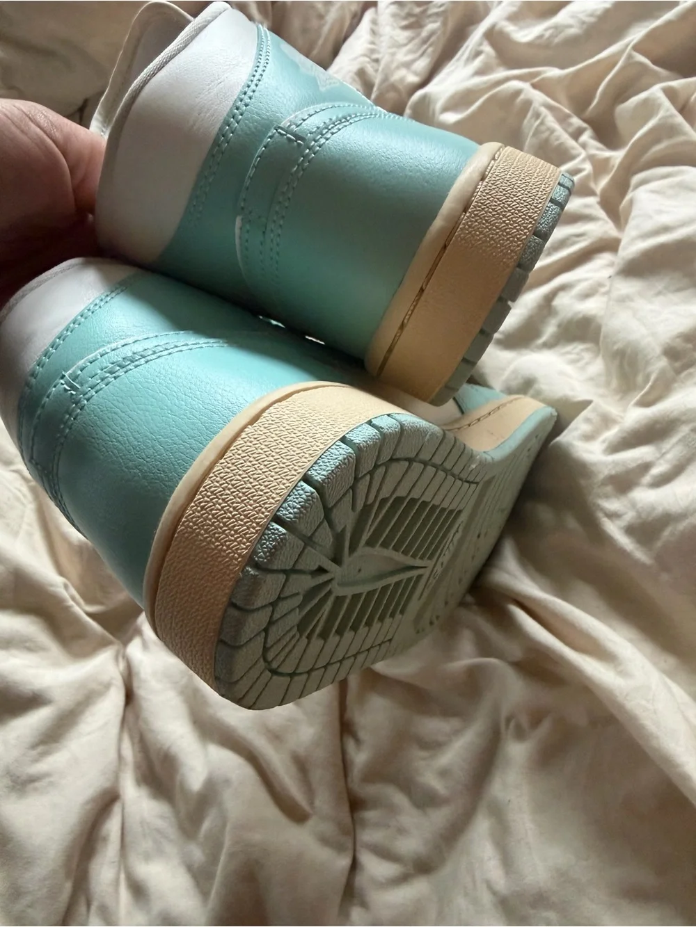 Nike Air Jordan High Top Sneakers in Mint Green & White